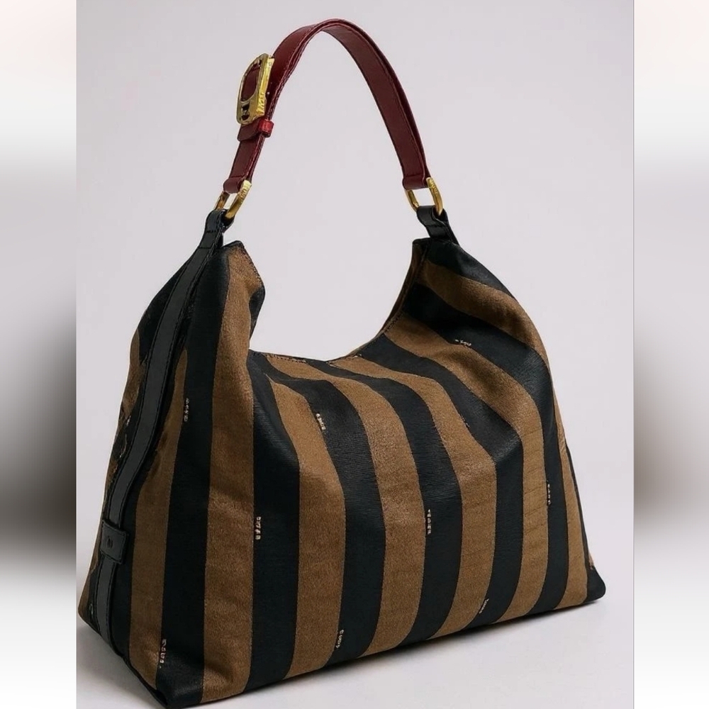 Fendi pequin Stripe Shoulder Bag